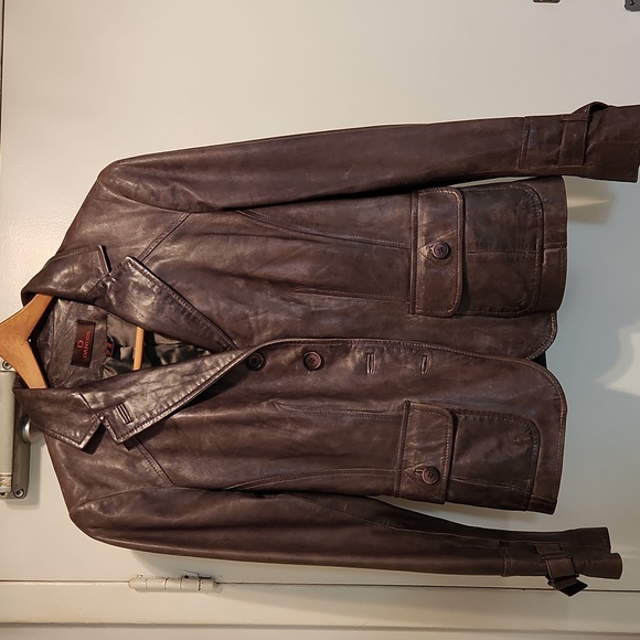 Danier leather jacket distressed grey size UK12 IT 42 - Picture 2 of 2